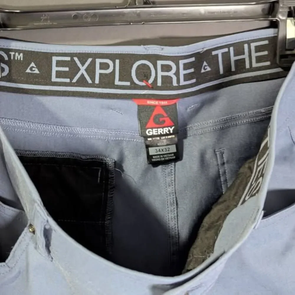 Men Gerry Hiking Pants Chino Size 34 X 32 Outdoors Fleece Nylon Blue